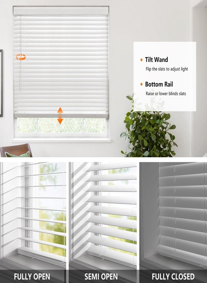 LazBlinds 2-inch Cordless Faux Wood Blinds with Royal Valance, Room Darkening Horizontal Window Blinds, Inside Mount Blinds for Windows - Fit for Window 35.125'' W x 48'' H - White - Image 5
